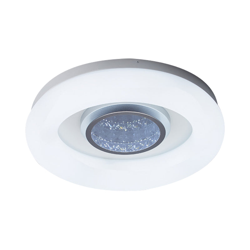 Circular Acrylic Flush Mount Ceiling Light Minimalist Silver/Grey/Black LED Flush Mounted Lighting for Hotel Clearhalo 'Ceiling Lights' 'Close To Ceiling Lights' 'Close to ceiling' 'Flush mount' Lighting' 1936265
