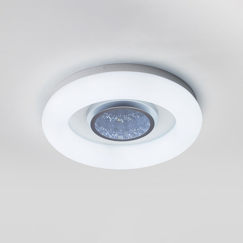 Circular Acrylic Flush Mount Ceiling Light Minimalist Silver/Grey/Black LED Flush Mounted Lighting for Hotel Clearhalo 'Ceiling Lights' 'Close To Ceiling Lights' 'Close to ceiling' 'Flush mount' Lighting' 1936266