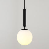 Spherical Bedside Wall Hanging Light Clear Water/White Glass Single Postmodern Wall Mounted Lamp in Black/Gold Clearhalo 'Cast Iron' 'Glass' 'Industrial' 'Modern wall lights' 'Modern' 'Tiffany' 'Traditional wall lights' 'Wall Lamps & Sconces' 'Wall Lights' Lighting' 1936645