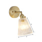 Conical Rotating Wall Light Kit Postmodern Clear Ribbed/Grid Glass 1 Light Gold Wall Mounted Lamp Clearhalo 'Cast Iron' 'Glass' 'Industrial' 'Modern wall lights' 'Modern' 'Tiffany' 'Traditional wall lights' 'Wall Lamps & Sconces' 'Wall Lights' Lighting' 1936683