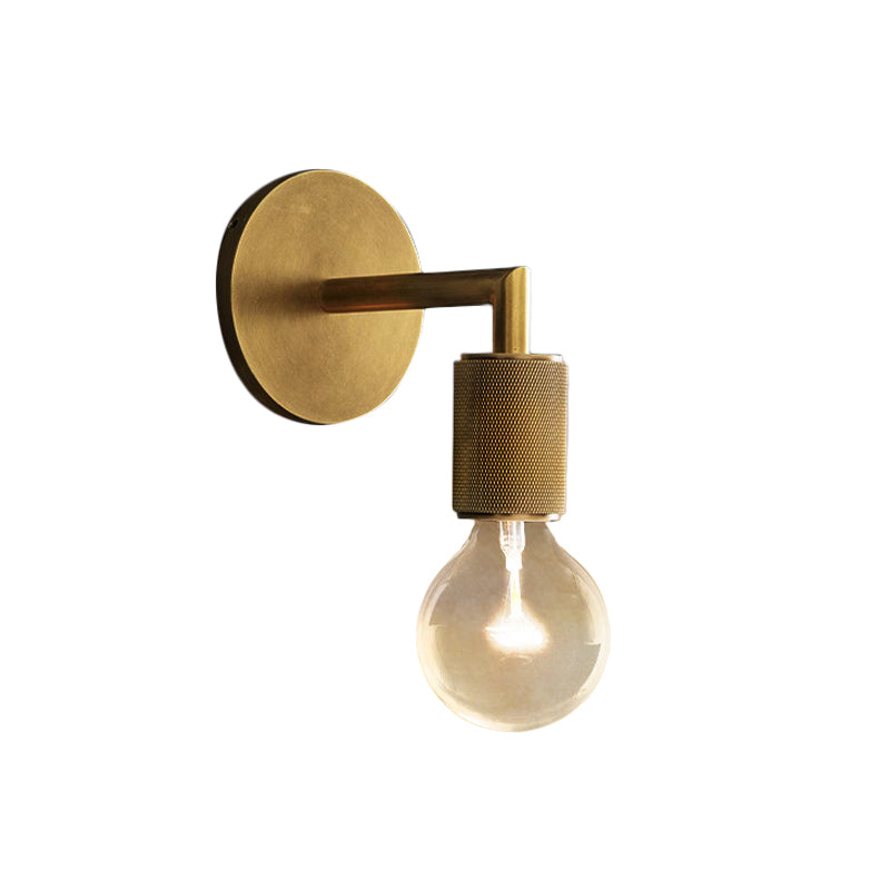 Bronze Armed Wall Sconce Light Postmodern Single Metal/Clear Glass Wall Lamp with/without Disc/Sphere/Cone Shade Clearhalo 'Cast Iron' 'Glass' 'Industrial' 'Modern wall lights' 'Modern' 'Tiffany' 'Traditional wall lights' 'Wall Lamps & Sconces' 'Wall Lights' Lighting' 1936770