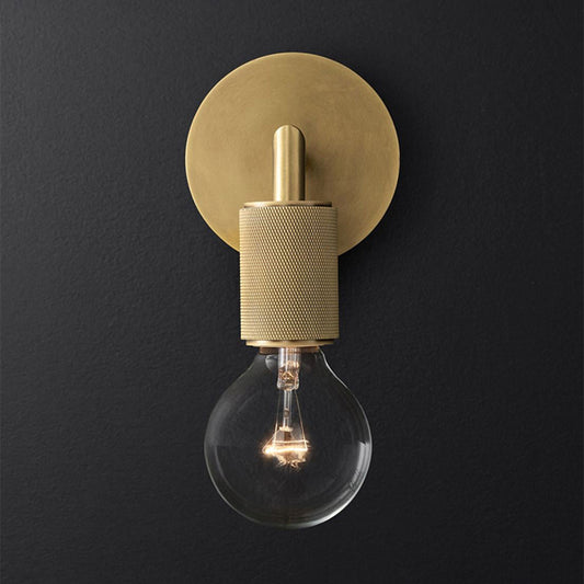 Bronze Armed Wall Sconce Light Postmodern Single Metal/Clear Glass Wall Lamp with/without Disc/Sphere/Cone Shade Bronze D Clearhalo 'Cast Iron' 'Glass' 'Industrial' 'Modern wall lights' 'Modern' 'Tiffany' 'Traditional wall lights' 'Wall Lamps & Sconces' 'Wall Lights' Lighting' 1936771