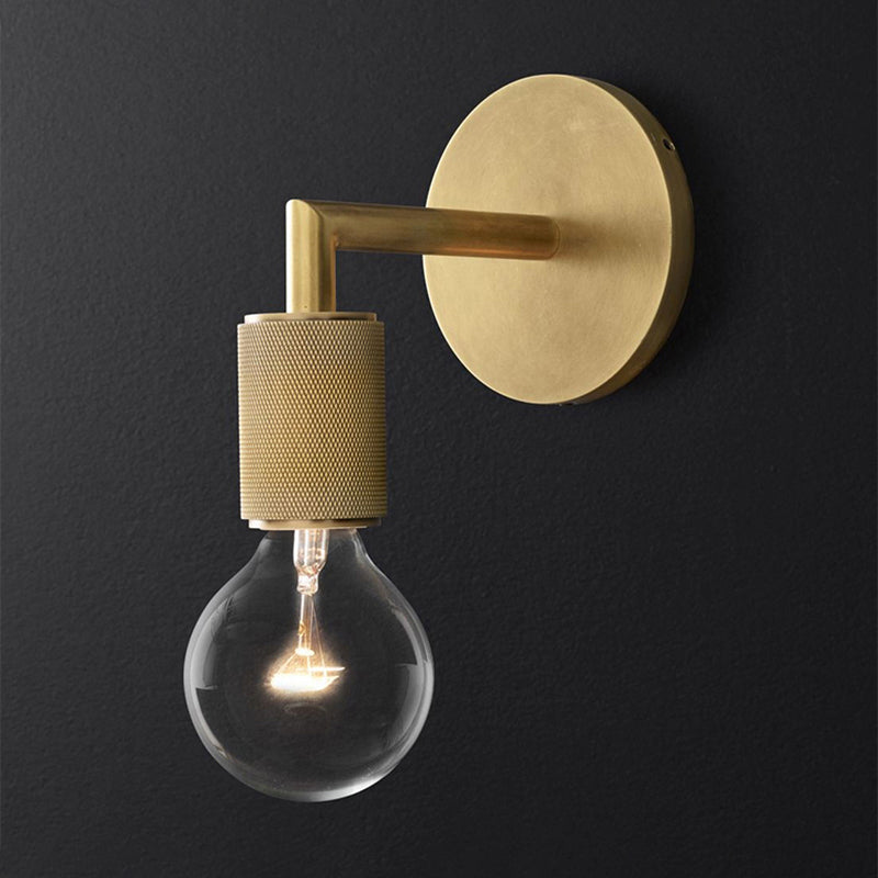 Bronze Armed Wall Sconce Light Postmodern Single Metal/Clear Glass Wall Lamp with/without Disc/Sphere/Cone Shade Clearhalo 'Cast Iron' 'Glass' 'Industrial' 'Modern wall lights' 'Modern' 'Tiffany' 'Traditional wall lights' 'Wall Lamps & Sconces' 'Wall Lights' Lighting' 1936772
