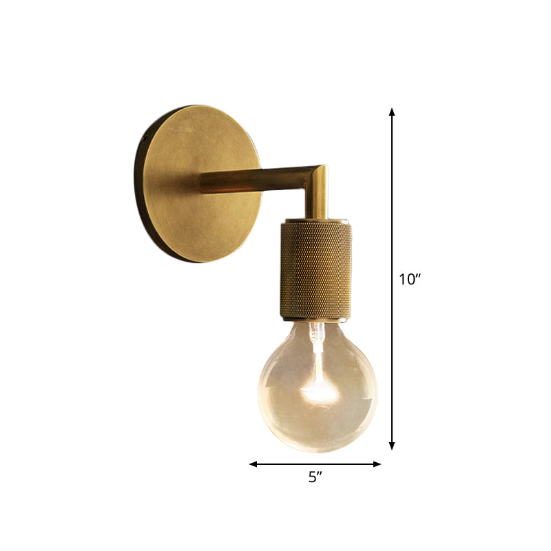 Bronze Armed Wall Sconce Light Postmodern Single Metal/Clear Glass Wall Lamp with/without Disc/Sphere/Cone Shade Clearhalo 'Cast Iron' 'Glass' 'Industrial' 'Modern wall lights' 'Modern' 'Tiffany' 'Traditional wall lights' 'Wall Lamps & Sconces' 'Wall Lights' Lighting' 1936773