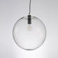 8"/10"/12" W Single-Bulb Cafe Hanging Lamp Simplicity Black Ceiling Pendant with Sphere Clear Glass Shade Clearhalo 'Ceiling Lights' 'Modern Pendants' 'Modern' 'Pendant Lights' 'Pendants' Lighting' 1936784