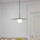 Nordic Flying Saucer Hanging Light Metal Single Restaurant Ceiling Pendant with Ball Milk Glass Shade in Black/Grey/White, 10"/12.5" W Clearhalo 'Ceiling Lights' 'Modern Pendants' 'Modern' 'Pendant Lights' 'Pendants' Lighting' 1936842