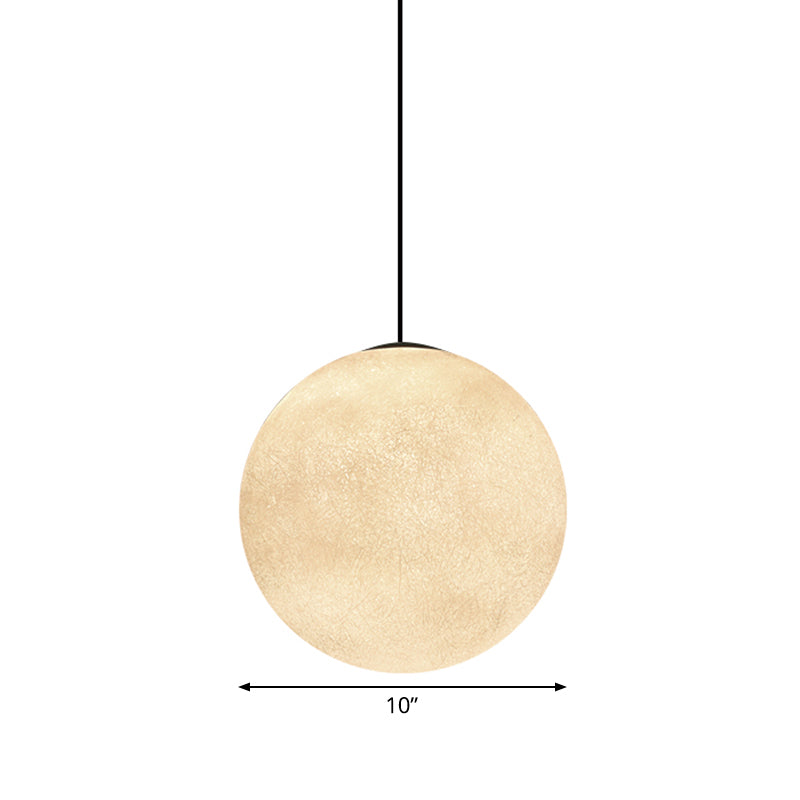 White Glass Super Moon Pendulum Light Romantic Modern 1-Light Ceiling Hang Lamp, 10"/12"/16" Wide Clearhalo 'Ceiling Lights' 'Modern Pendants' 'Modern' 'Pendant Lights' 'Pendants' Lighting' 1936859