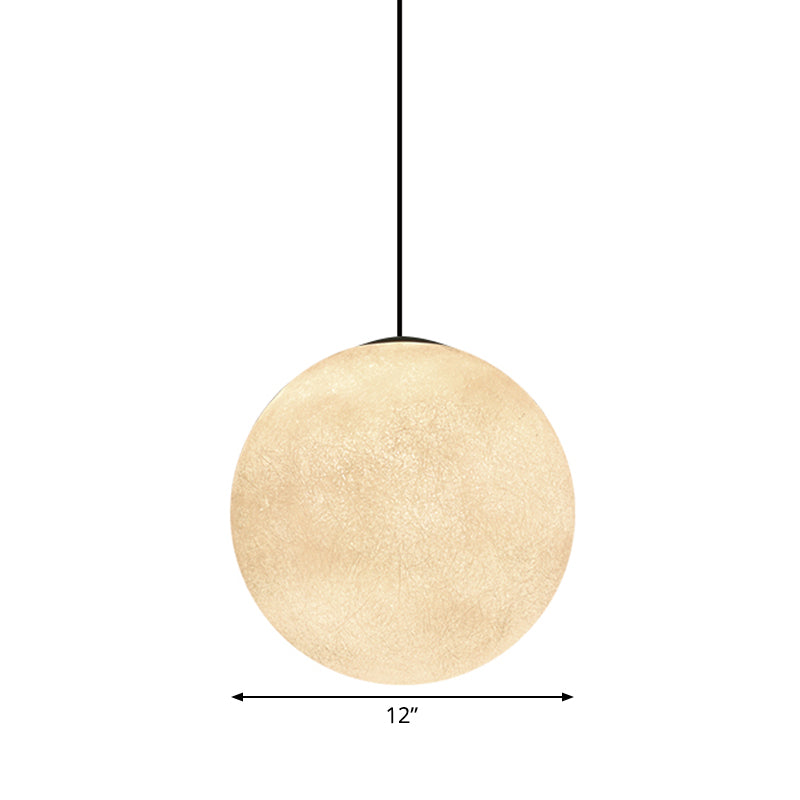 White Glass Super Moon Pendulum Light Romantic Modern 1-Light Ceiling Hang Lamp, 10"/12"/16" Wide Clearhalo 'Ceiling Lights' 'Modern Pendants' 'Modern' 'Pendant Lights' 'Pendants' Lighting' 1936860