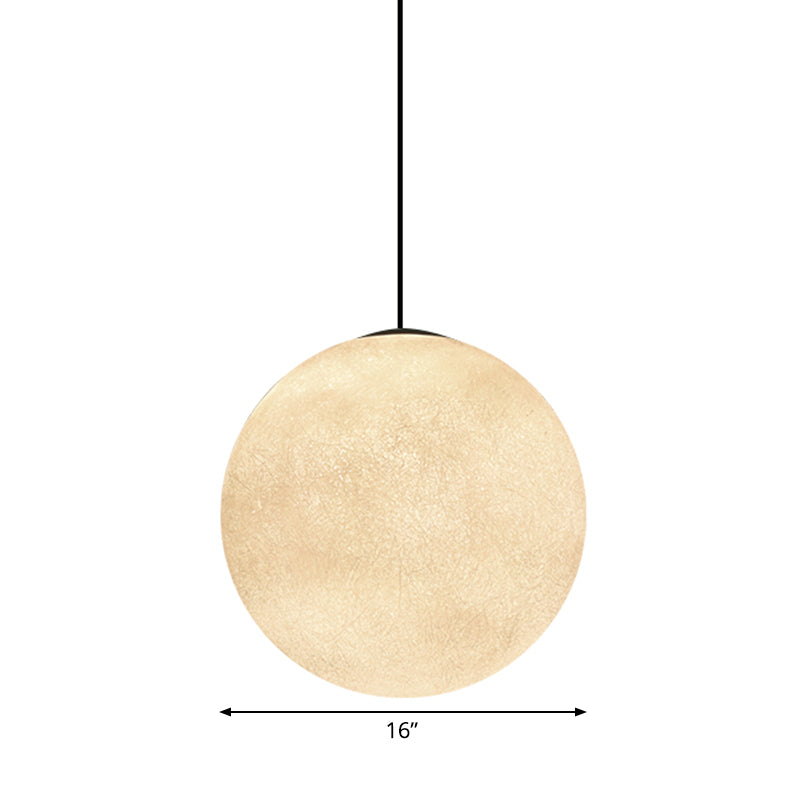 White Glass Super Moon Pendulum Light Romantic Modern 1-Light Ceiling Hang Lamp, 10"/12"/16" Wide Clearhalo 'Ceiling Lights' 'Modern Pendants' 'Modern' 'Pendant Lights' 'Pendants' Lighting' 1936861
