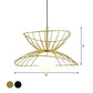 Black/Gold Double-Flared Pendulum Light Modern 1 Head Metal Ceiling Pendant Lamp with Ball Opal Glass Bottom Clearhalo 'Ceiling Lights' 'Modern Pendants' 'Modern' 'Pendant Lights' 'Pendants' Lighting' 1936954