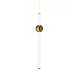 1-Head Bedside Drop Pendant Postmodern Gold/Clear Hanging Light with Tubular Frosted White Glass Shade Clearhalo 'Ceiling Lights' 'Modern Pendants' 'Modern' 'Pendant Lights' 'Pendants' Lighting' 1937024