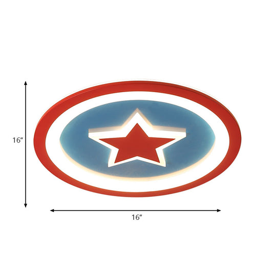 Kindergarten Flat Star Flush Ceiling Light Acrylic American Style Red Ceiling Lamp Clearhalo 'Ceiling Lights' 'Close To Ceiling Lights' 'Close to ceiling' 'Flush mount' Lighting' 193708