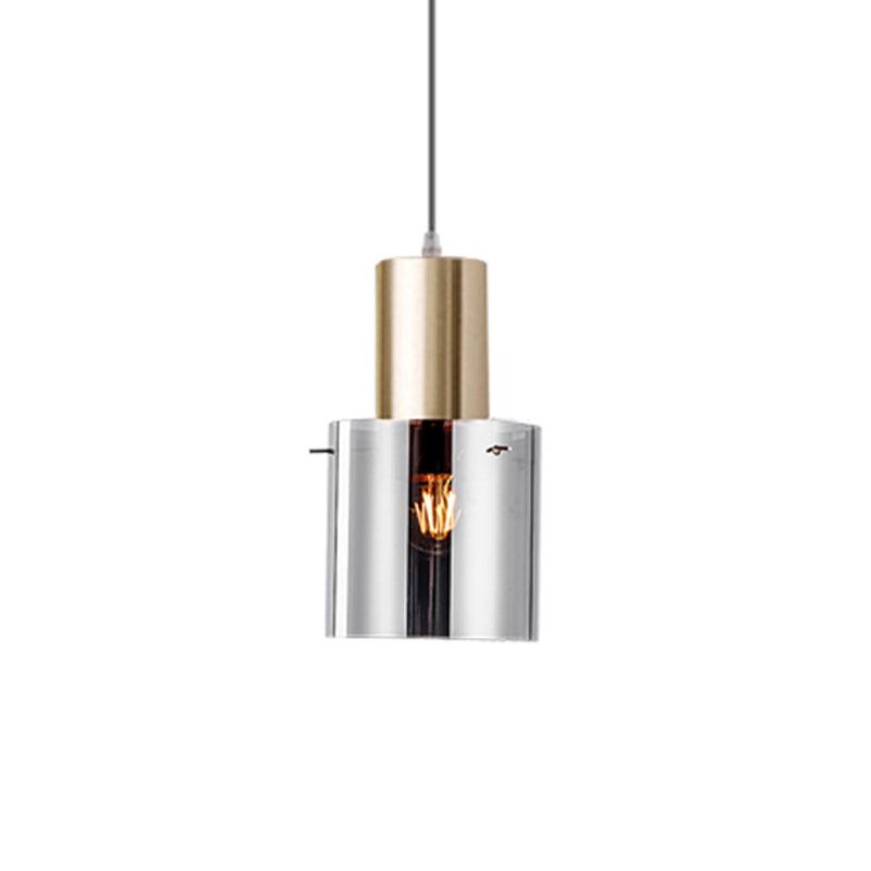 Rose Gold/Gold Bottle Pendant Lamp Modern Style 1-Bulb Smoky Grey Glass Ceiling Hang Light for Kitchen Bar Clearhalo 'Ceiling Lights' 'Modern Pendants' 'Modern' 'Pendant Lights' 'Pendants' Lighting' 1937201
