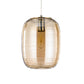 Oval Ceiling Hanging Lantern Modern Amber/Smoke Grey Ribbed Glass 1-Light Dining Room Pendant Light Fixture Clearhalo 'Ceiling Lights' 'Glass shade' 'Glass' 'Modern Pendants' 'Modern' 'Pendant Lights' 'Pendants' Lighting' 1937260