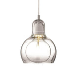 Single Kitchen Bar Pendant Lamp Postmodern Chrome Hanging Light Kit with Gourd Clear/Smoke Grey/Amber Glass Shade, 7" W Clearhalo 'Ceiling Lights' 'Glass shade' 'Glass' 'Modern Pendants' 'Modern' 'Pendant Lights' 'Pendants' Lighting' 1937333
