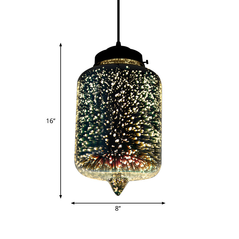 Jug/Ellipse Snack Bar Drop Pendant 3D Colorful Glass 1-Light Postmodern Hanging Light in Silver Clearhalo 'Ceiling Lights' 'Glass shade' 'Glass' 'Modern Pendants' 'Modern' 'Pendant Lights' 'Pendants' Lighting' 1937566