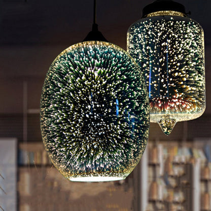 Jug/Ellipse Snack Bar Drop Pendant 3D Colorful Glass 1-Light Postmodern Hanging Light in Silver Silver B Clearhalo 'Ceiling Lights' 'Glass shade' 'Glass' 'Modern Pendants' 'Modern' 'Pendant Lights' 'Pendants' Lighting' 1937567