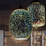 Jug/Ellipse Snack Bar Drop Pendant 3D Colorful Glass 1-Light Postmodern Hanging Light in Silver Silver B Clearhalo 'Ceiling Lights' 'Glass shade' 'Glass' 'Modern Pendants' 'Modern' 'Pendant Lights' 'Pendants' Lighting' 1937567