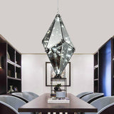 Gemstone Smoky Grey Glass Down Lighting Post-Modern Single-Bulb Black Hanging Ceiling Light Clearhalo 'Ceiling Lights' 'Glass shade' 'Glass' 'Modern Pendants' 'Modern' 'Pendant Lights' 'Pendants' Lighting' 1937585