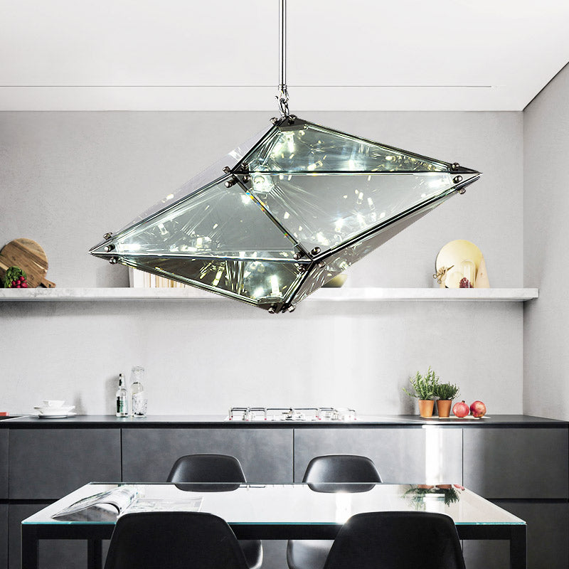 Gemstone Smoky Grey Glass Down Lighting Post-Modern Single-Bulb Black Hanging Ceiling Light Smoke Gray A Clearhalo 'Ceiling Lights' 'Glass shade' 'Glass' 'Modern Pendants' 'Modern' 'Pendant Lights' 'Pendants' Lighting' 1937588