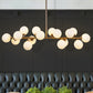 Bubbled Island Light Fixture Postmodern Opal Frosted Glass 16 Bulbs Gold Pendant Ceiling Light Clearhalo 'Ceiling Lights' 'Glass shade' 'Glass' 'Island Lights' Lighting' 1937668