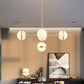Gold Branch Hanging Lamp Kit Postmodern 3/5-Light White Ball Glass Suspension Pendant Light Clearhalo 'Ceiling Lights' 'Glass shade' 'Glass' 'Island Lights' Lighting' 1937692