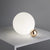 Orb Bedside Table Lighting Hand-Blown White Glass Single-Bulb Minimalist Nightstand Lamp in Warm/White Light White without Remote Clearhalo 'Lamps' 'Table Lamps' Lighting' 1937782