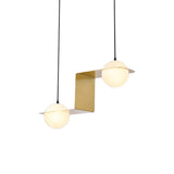 V/Z/Horizontal Chandelier Pendant Postmodern Frosted White Ball Glass 2/3/4 Heads Gold Hanging Ceiling Light Clearhalo 'Ceiling Lights' 'Chandeliers' 'Modern Chandeliers' 'Modern' Lighting' 1937873