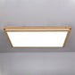 19.5"/25.5"/37.5" W Living Room LED Ceiling Lighting Modern Wood Flush Mount Light with Square/Rectangle Acrylic Shade, Warm/White Light Clearhalo 'Ceiling Lights' 'Close To Ceiling Lights' 'Close to ceiling' 'Flush mount' Lighting' 1938017