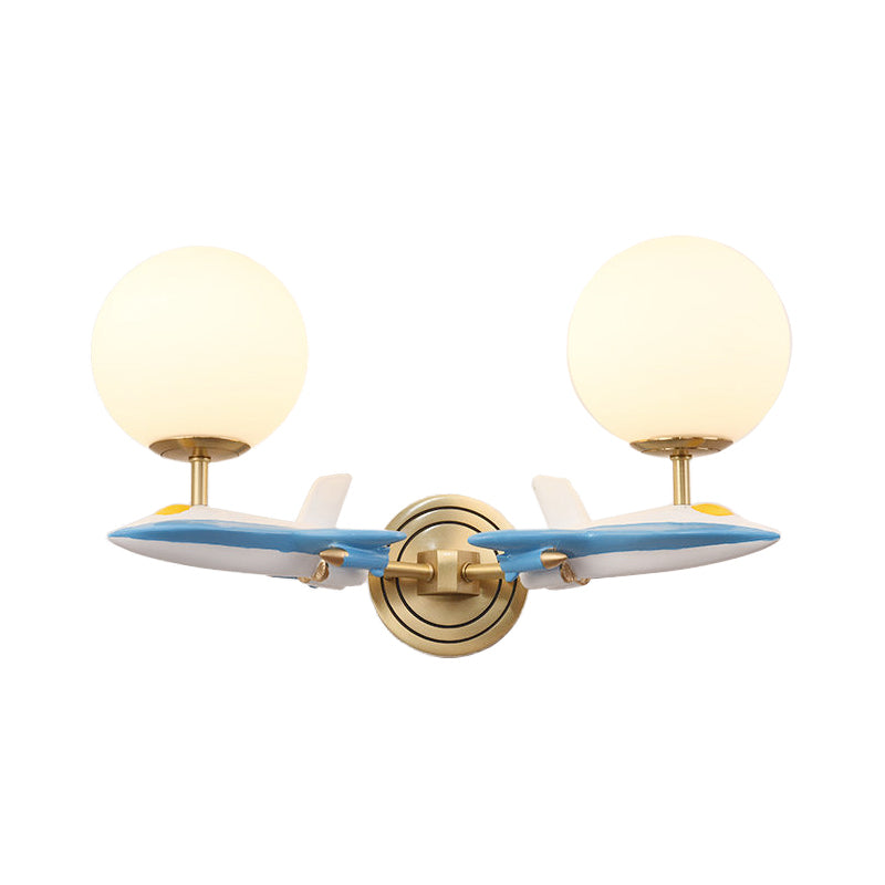 Living Room Sphere Wall Light with Airplane Glass Resin Contemporary Sconce Light Clearhalo 'Art deco wall lights' 'Cast Iron' 'Glass' 'Industrial' 'Middle century wall lights' 'Modern' 'Tiffany wall lights' 'Tiffany' 'Traditional wall lights' 'Wall Lamps & Sconces' 'Wall Lights' Lighting' 193804