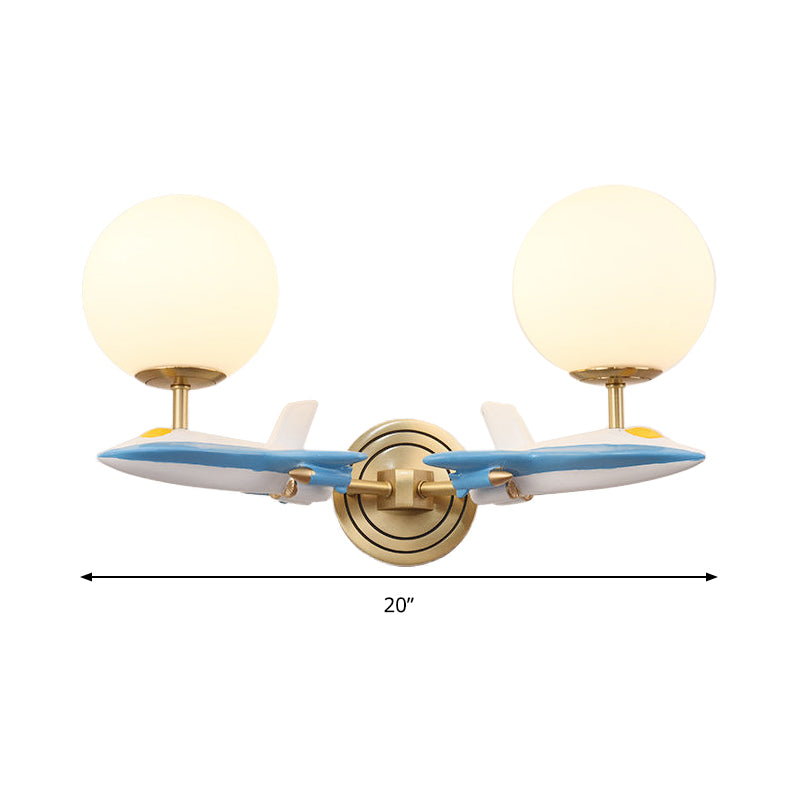 Living Room Sphere Wall Light with Airplane Glass Resin Contemporary Sconce Light Clearhalo 'Art deco wall lights' 'Cast Iron' 'Glass' 'Industrial' 'Middle century wall lights' 'Modern' 'Tiffany wall lights' 'Tiffany' 'Traditional wall lights' 'Wall Lamps & Sconces' 'Wall Lights' Lighting' 193807