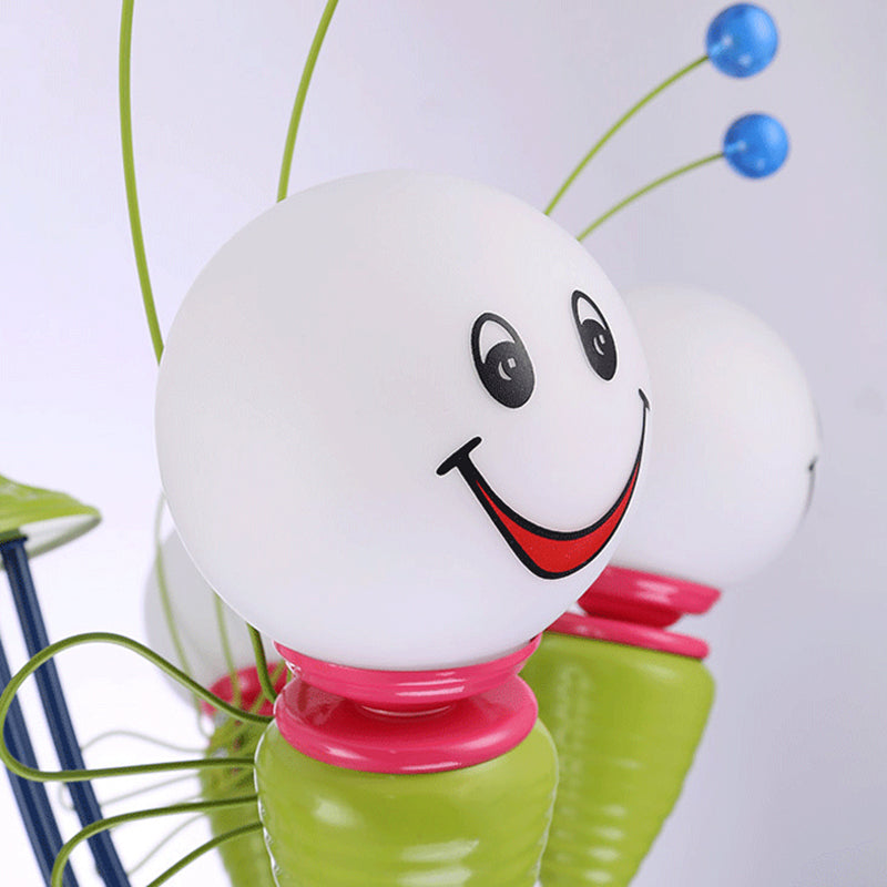 Little Caterpillar Kindergarten Chandelier Metal Cartoon Hanging Light in Green Clearhalo 'Ceiling Lights' 'Chandeliers' Lighting' options 193825