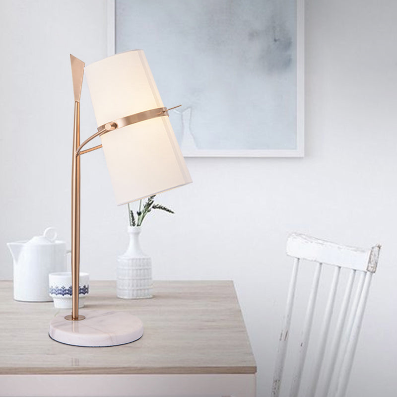 Postmodern Single-Bulb Night Lamp Gold Cylinder/Ball/Tapered Plug-in Table Light with Frosted White/Clear Glass Shade Clearhalo 'Lamps' 'Table Lamps' Lighting' 1938328