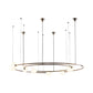 Brass Ringed Hanging Light Fixture Postmodern 8-Bulb Cream Orb Glass Chandelier Lamp over Kitchen Bar Clearhalo 'Ceiling Lights' 'Chandeliers' 'Modern Chandeliers' 'Modern' Lighting' 1938349