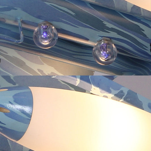 Cool Fighter Airplane Chandelier Modern Metal Hanging Light in Blue for Nursing Room Clearhalo 'Ceiling Lights' 'Chandeliers' Lighting' options 193839