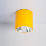 Cylinder Cloth Shop Down Light Metallic 1 Head Commercial Ceiling Mount Light Clearhalo 'Ceiling Lights' 'Close To Ceiling Lights' 'Close to ceiling' 'Flush mount' Lighting' 193923