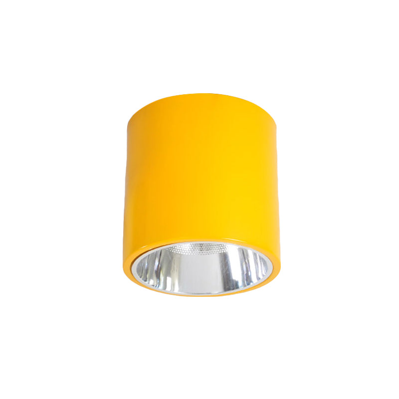 Cylinder Cloth Shop Down Light Metallic 1 Head Commercial Ceiling Mount Light Clearhalo 'Ceiling Lights' 'Close To Ceiling Lights' 'Close to ceiling' 'Flush mount' Lighting' 193924