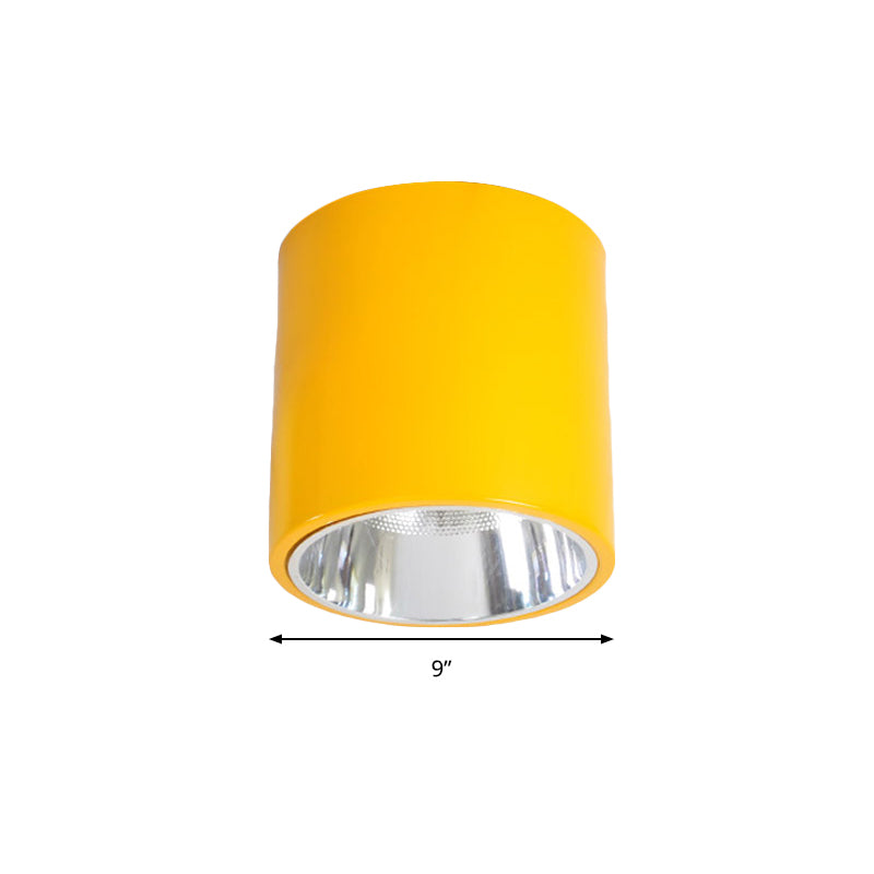 Cylinder Cloth Shop Down Light Metallic 1 Head Commercial Ceiling Mount Light Clearhalo 'Ceiling Lights' 'Close To Ceiling Lights' 'Close to ceiling' 'Flush mount' Lighting' 193925