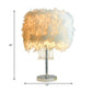 Romantic Drum Desk Light Feather White Table Light with Clear Crystal Bead for Hotel Restaurant Clearhalo 'Lamps' 'Table Lamps' Lighting' 193996