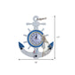 Child Bedroom Anchor Rudder Wall Light with Clock Wood Nautical Stylish Blue Wall Lamp Clearhalo 'Wall Lamps & Sconces' 'Wall Lights' Lighting' 194052