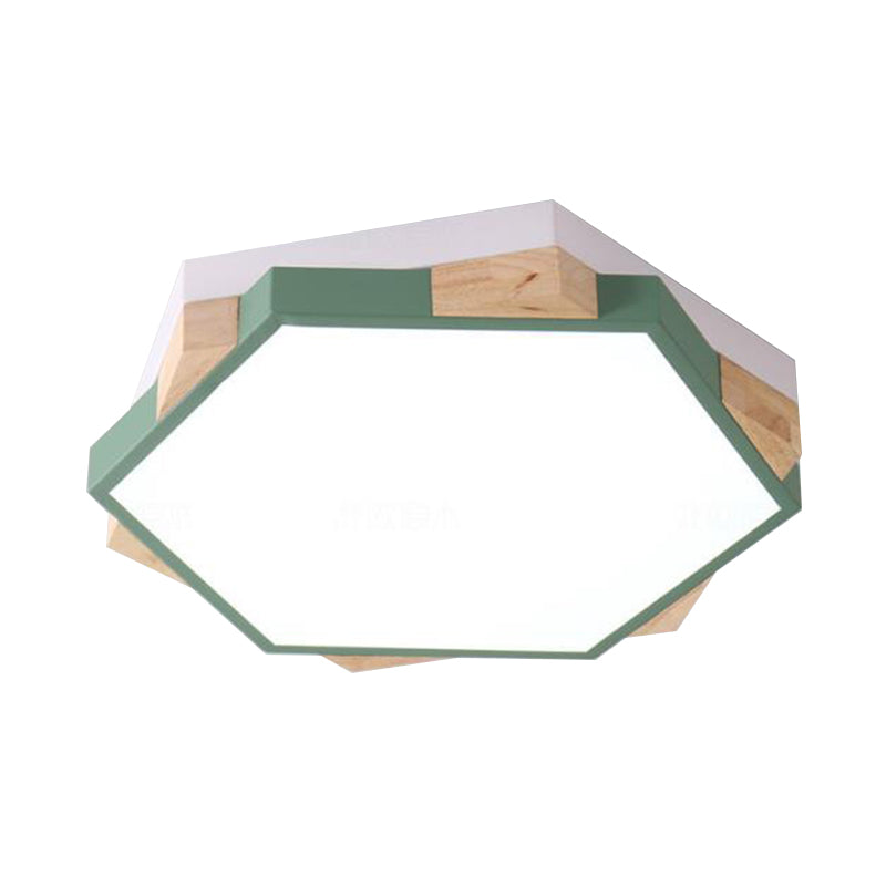 Nordic Style Pentagon Flushmount Light Acrylic Metal Ceiling Lamp for Study Room Corridor Clearhalo 'Ceiling Lights' 'Close To Ceiling Lights' 'Close to ceiling' 'Flush mount' Lighting' 194078