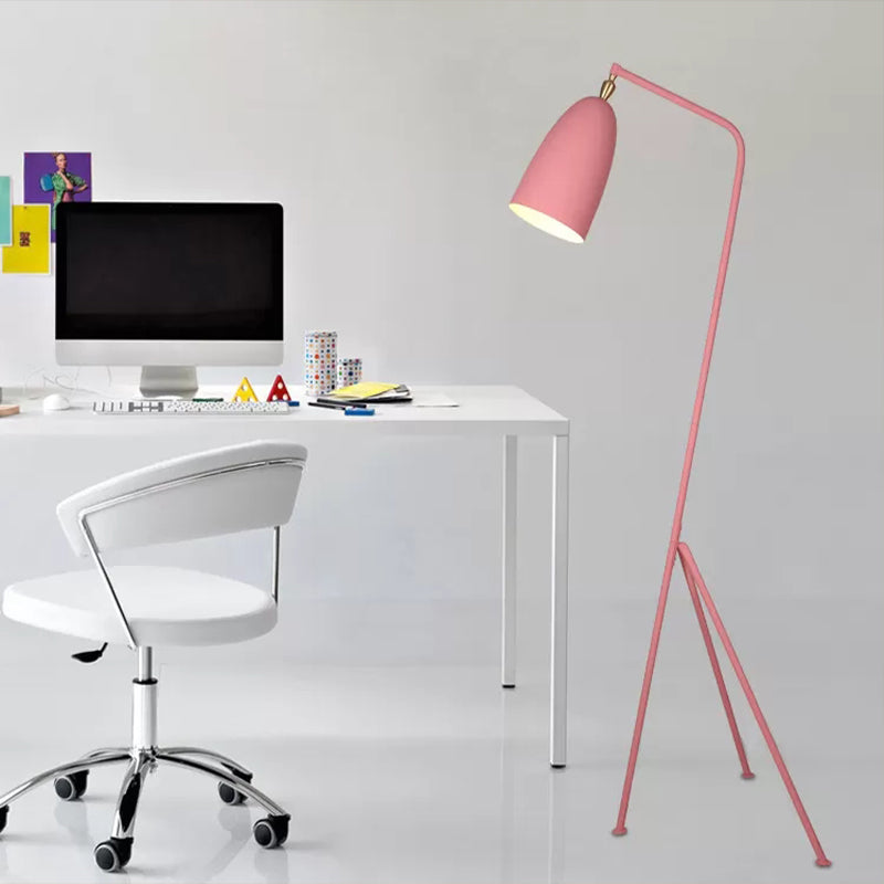 One Bulb Domed Shade Floor Light Macaron Loft Metal Floor Light with Candy Color for Meeting Room Clearhalo 'Floor Lamps' 'Lamps' Lighting' 194090