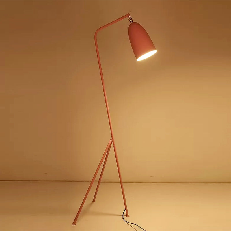 One Bulb Domed Shade Floor Light Macaron Loft Metal Floor Light with Candy Color for Meeting Room Pink Clearhalo 'Floor Lamps' 'Lamps' Lighting' 194091