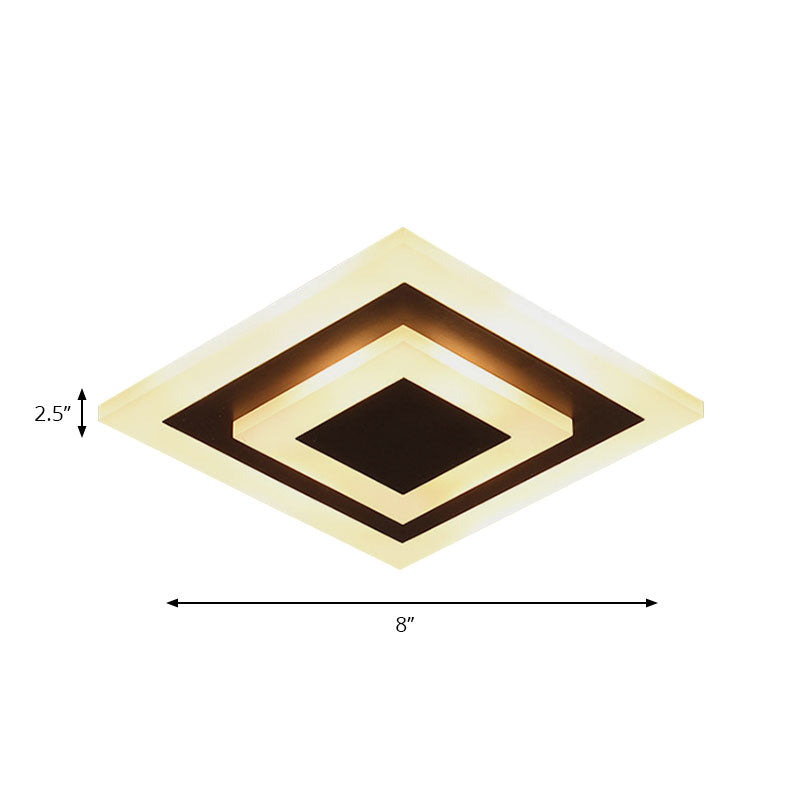 Square Shape Flush Ceiling Light Modern Stylish Acrylic Ceiling Lamp for Corridor Kitchen Clearhalo 'Ceiling Lights' 'Close To Ceiling Lights' 'Close to ceiling' 'Flush mount' Lighting' 194164