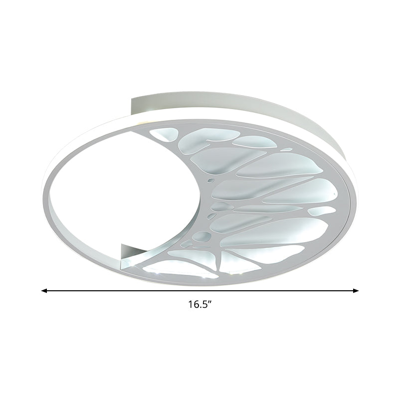 Modern White LED Ceiling Mount Light Round Metal Ceiling Lamp with Abstract Pattern for Bathroom Clearhalo 'Ceiling Lights' 'Close To Ceiling Lights' 'Close to ceiling' 'Flush mount' 'Industrial Flush Mount' Lighting' 194208