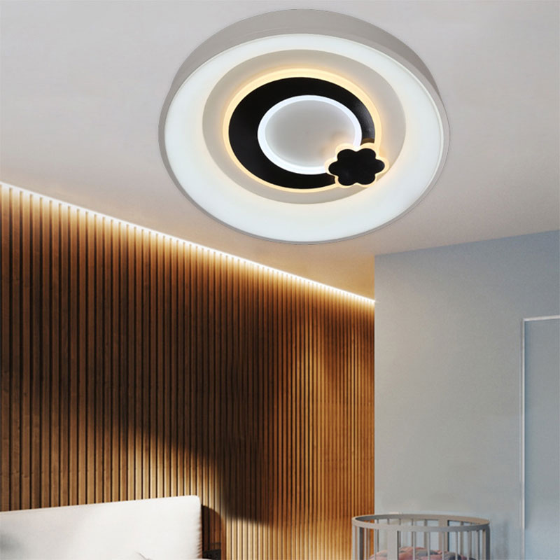 White Circular LED Flush Ceiling Light Modern Stylish Acrylic Ceiling Lamp for Kitchen Hallway Clearhalo 'Ceiling Lights' 'Close To Ceiling Lights' 'Close to ceiling' 'Flush mount' Lighting' 194249