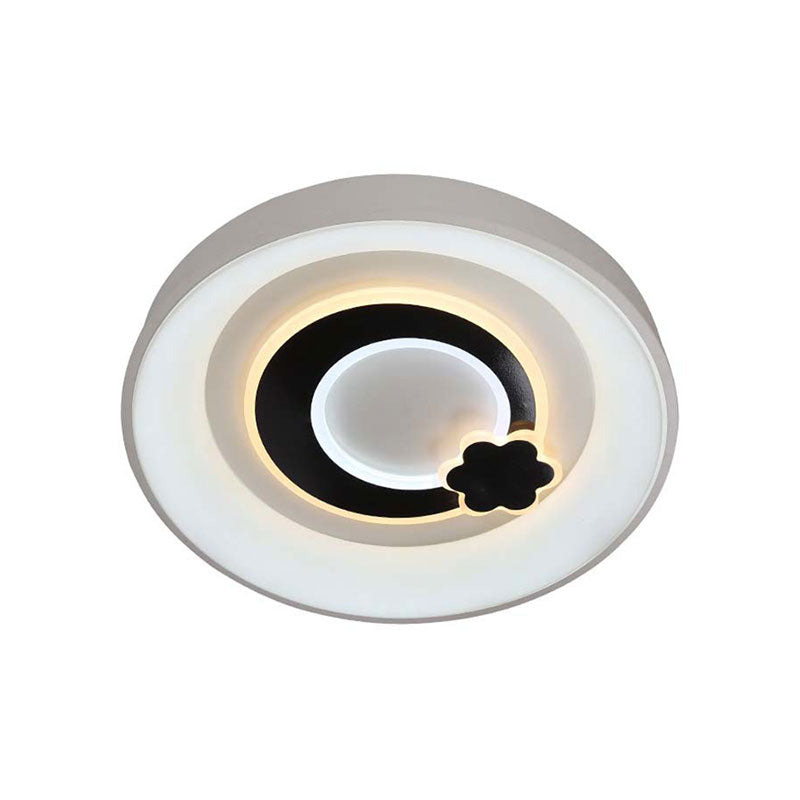 White Circular LED Flush Ceiling Light Modern Stylish Acrylic Ceiling Lamp for Kitchen Hallway Clearhalo 'Ceiling Lights' 'Close To Ceiling Lights' 'Close to ceiling' 'Flush mount' Lighting' 194250