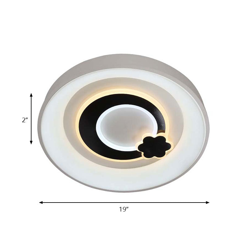 White Circular LED Flush Ceiling Light Modern Stylish Acrylic Ceiling Lamp for Kitchen Hallway Clearhalo 'Ceiling Lights' 'Close To Ceiling Lights' 'Close to ceiling' 'Flush mount' Lighting' 194251