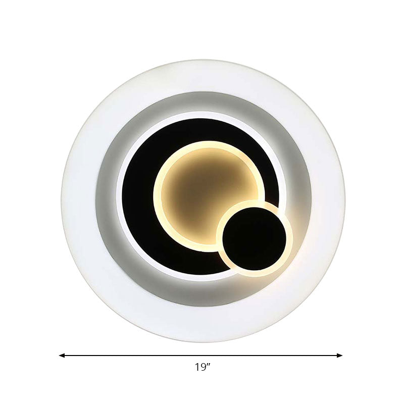 White Circular LED Flush Ceiling Light Modern Stylish Acrylic Ceiling Lamp for Kitchen Hallway Clearhalo 'Ceiling Lights' 'Close To Ceiling Lights' 'Close to ceiling' 'Flush mount' Lighting' 194254