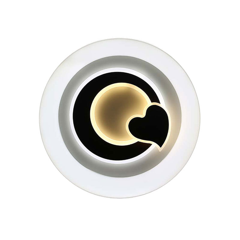 White Circular LED Flush Ceiling Light Modern Stylish Acrylic Ceiling Lamp for Kitchen Hallway Clearhalo 'Ceiling Lights' 'Close To Ceiling Lights' 'Close to ceiling' 'Flush mount' Lighting' 194256